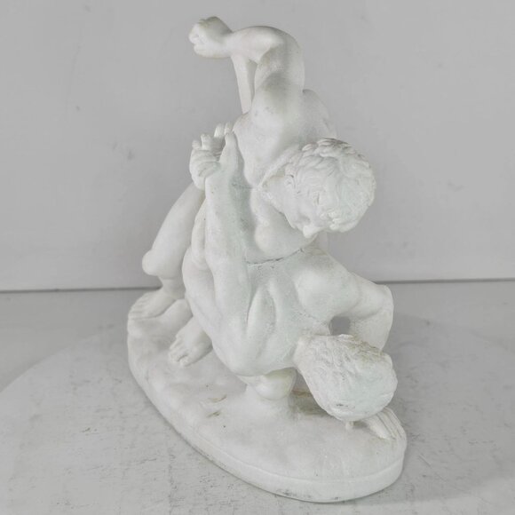 G Ruggeri The Wrestlers Alabaster Sculpture Classic Greek Roman - Picture 2 of 12